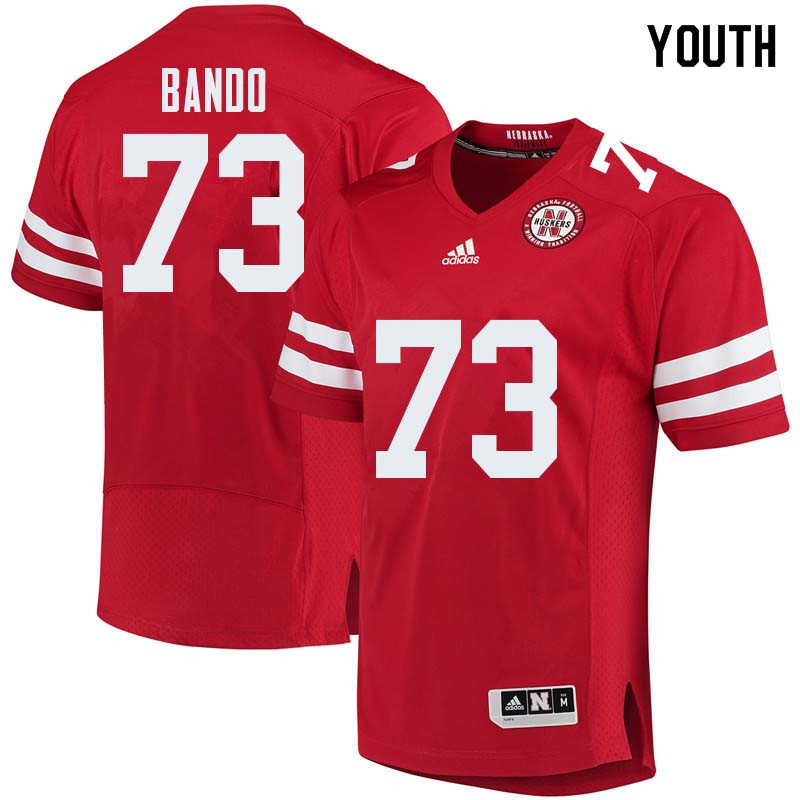 Youth #73 Broc Bando Nebraska Cornhuskers College Football Jerseys Sale-Red